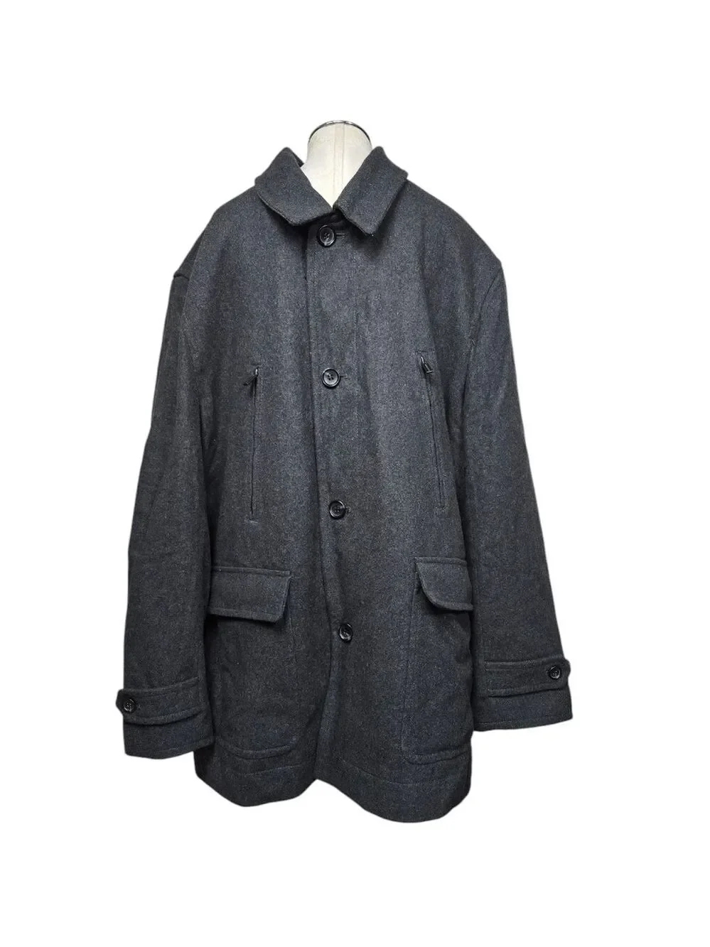 Michael Kors Gray Wool Blend Button Down Coat 2XB